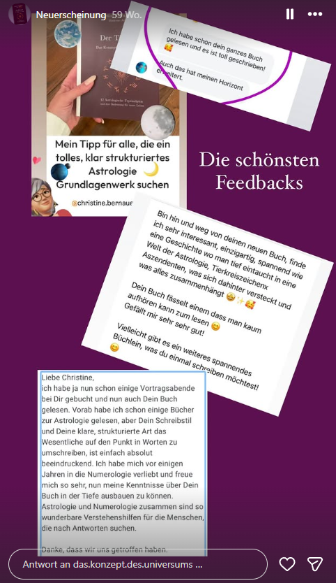 E-Mail mit positivem Feedback zum Buch