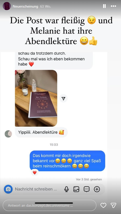 Instagram-Story Empfehlung zum Buch von @marielaville.astrologie